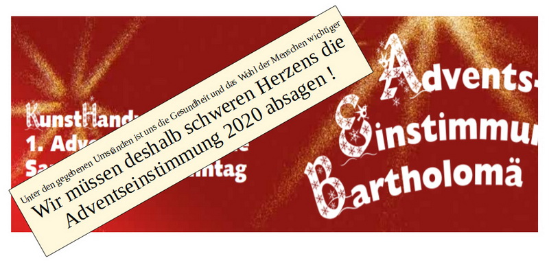 Absage Adventseinstimmung 2020